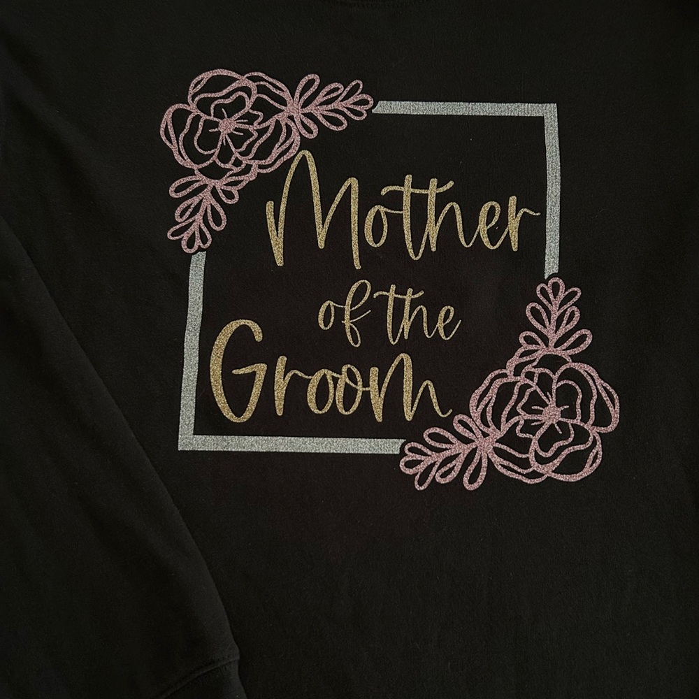 Custom designed Black 'Mother of the Groom'  crew neck Sweatshirt